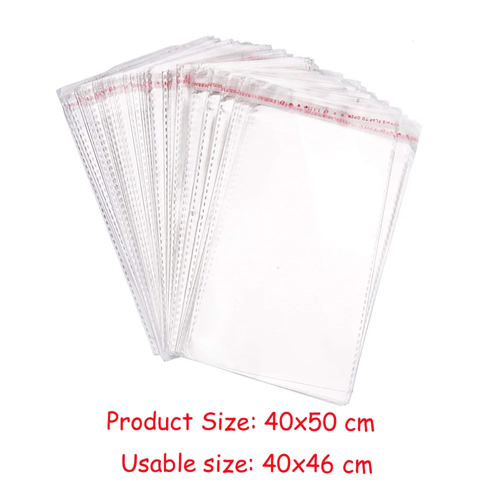 

40x50cm/20Pcs/Lot Resealable Cellophane OPP Poly Bags Self Adhesive Plastic Bag Self Adhesive Seal Bag Clear Resealable