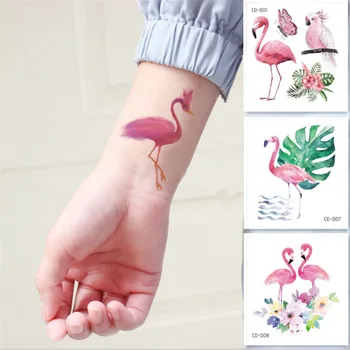 

10pcs New Waterproof Flamingo Tattoo Sticker Personality Cute Animal Tattoo Sticker Bachelorette Party Flamingo Party Favor-S