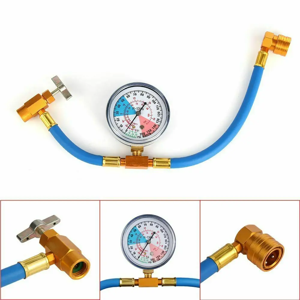 

Car Auto Air Conditioning AC R134A Refrigerant Recharge Measuring Hose Gauge Kit