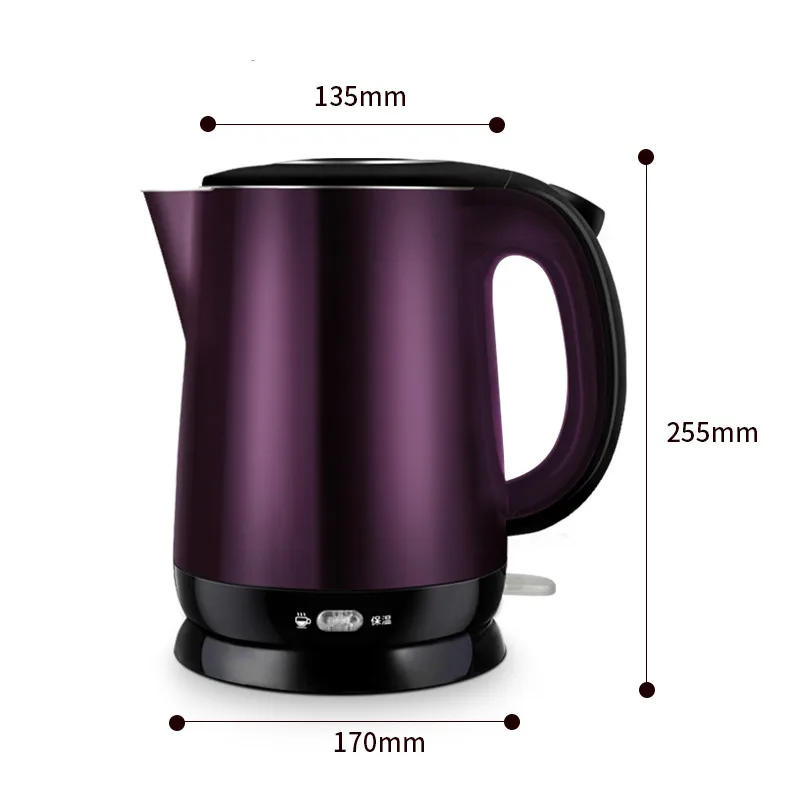 Electric kettle 304 stainless steel kettles home insulated with large
