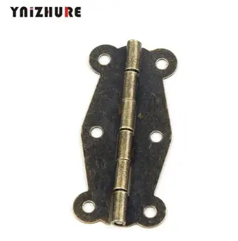 

YNIZHURE Antique Bronze Door Hinges 6 Holes,Cabinet Door Hinges With Screw,Bronze Tone/Yellow Color,5.1cm x 2.4cm 10PCS