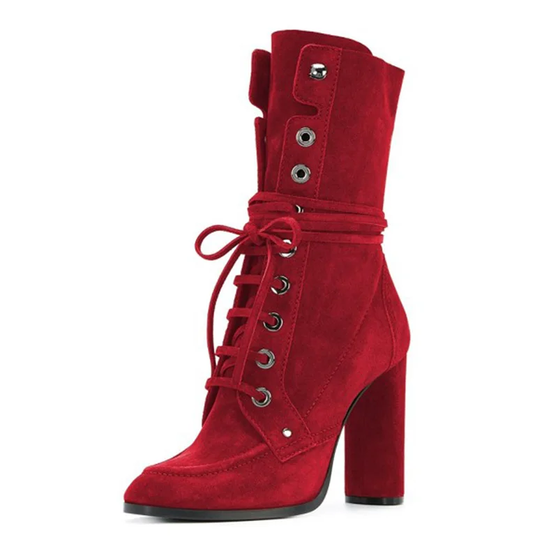 burgundy_buckle_chunky_heel_boots_suede_lace_up_square_toe_booties04