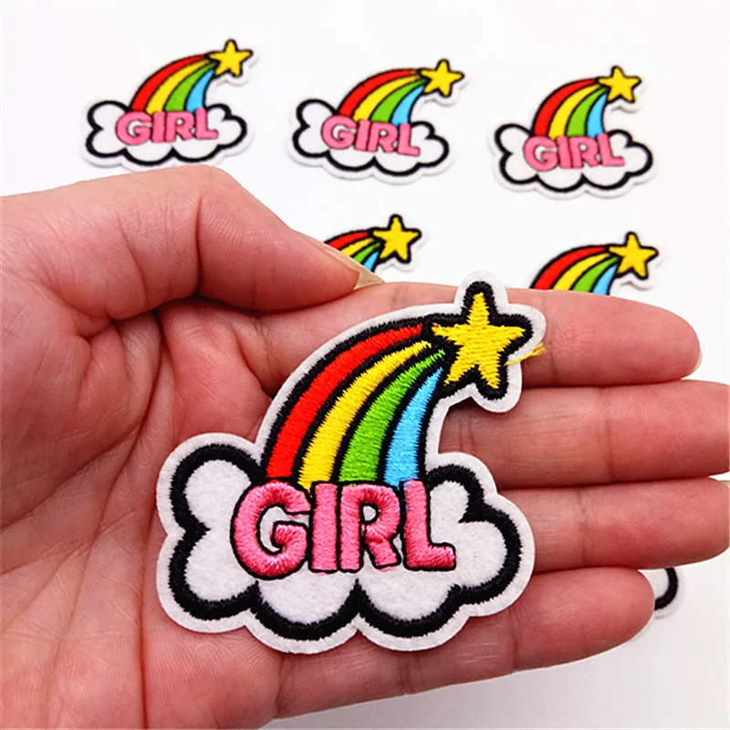 5 шт. Rainbow Star облако Икона вышитая патчи значки для Костюмы гладить на патч
