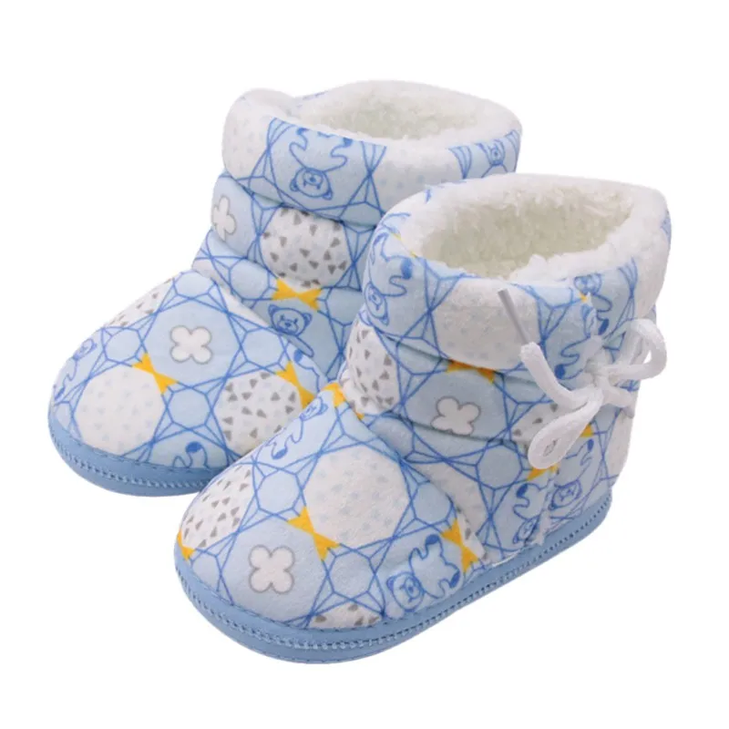 Зимняя детская обувь; зимние ботинки для мальчиков и девочек; ботиночки для малышей; обувь для новорожденных; цвет синий, желтый, розовый; теплые ботиночки; Chaussure Bebe - Цвет: JM0123L