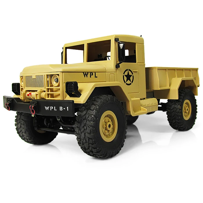 

WPL B-1 1:16 Mini Off-Road RC Military Truck 4WD RC Crawler Car With Bright LED Light RTR Four-Wheel Drive Metal Suspension Beam