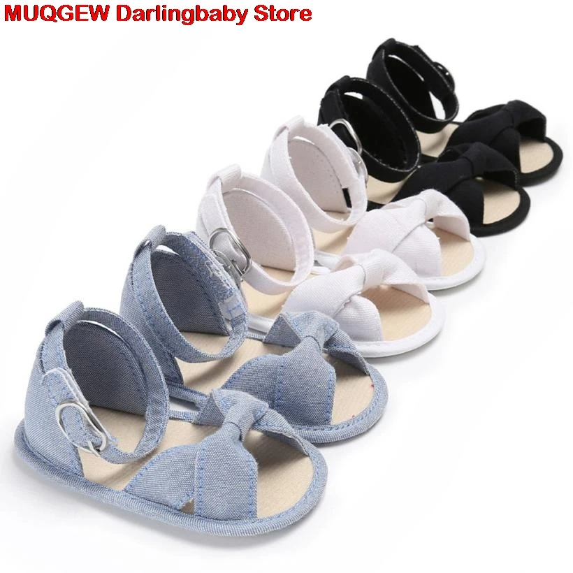 Summer Infant Children Newborn Baby Sandals Canvas Solid Soft Casual
