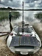 SUNPOWER 75 Watt 36V Flexible Folding Solar Panel Frameless Fabric Portable Solar Charger for Electric Marine Engine Torqeedo