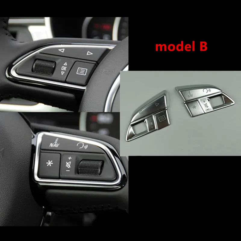 Хром ABS руль кнопки декоративный чехол с блестками Накладка для Audi A3 8V A4 B8 B9 Q3 Q5 A1 A5 A6 A7 автомобильные аксессуары