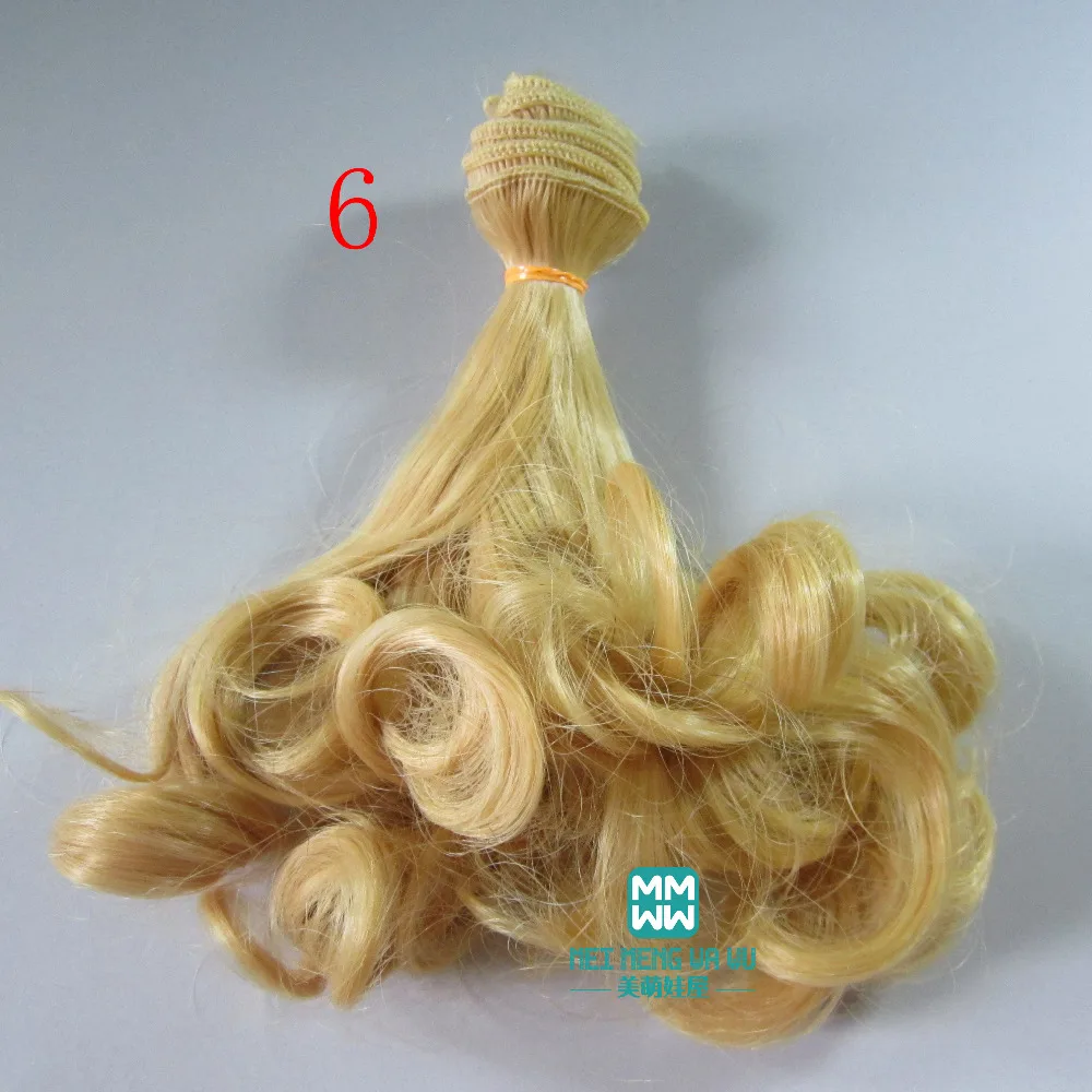 1 шт. 15 см и 25 груша кудри bjd волосы для куклы 1/3 1/4 BJD парики черный серый темно