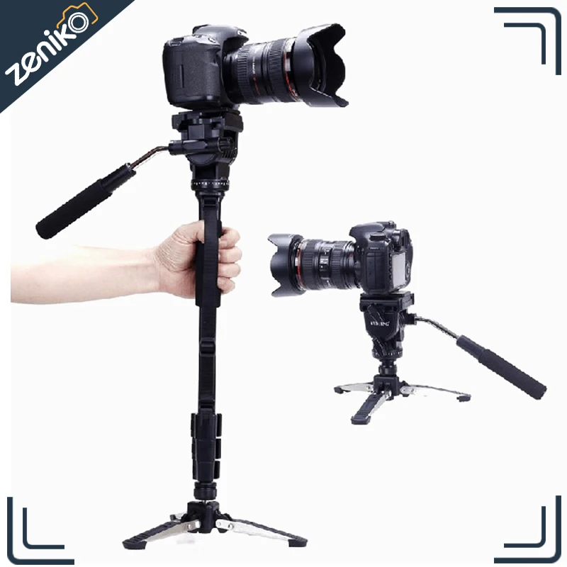 Yunteng VCT-288 Monopod Tripod with Fluid Pan Head Unipod Holder for Canon Nikon