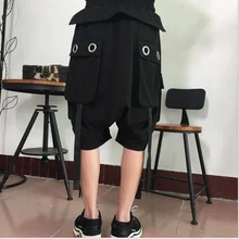 Хип-хоп шорты мужские летние горячие продажи рабочие короткие брюки крутые свободные шорты Харлан брюки модные мужские шорты с черной лентой