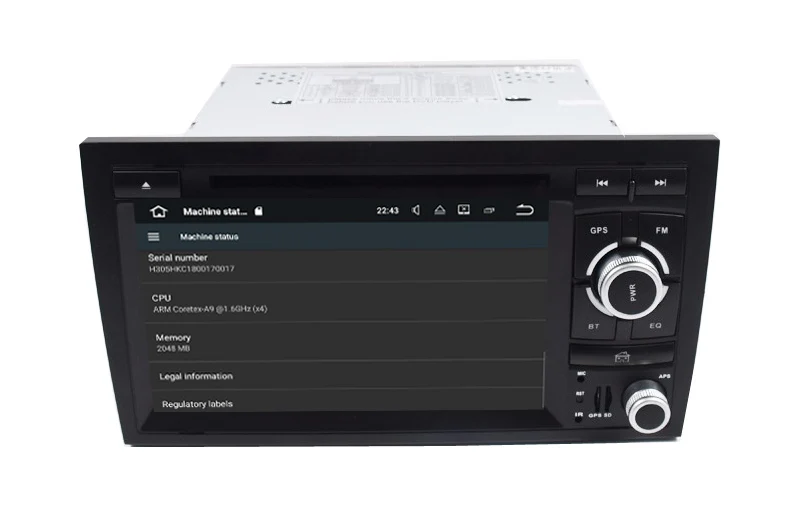 Best 2017 NEW 2Din Car DVD Android 6.0 for Audi A4 Android 2002-2008 year with Wifi 4G GPS Bluetooth Radio RDS USB SD Free 8GB Map 5