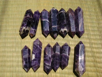

12 NATURAL dream Amethyst quartz crystal double point healing