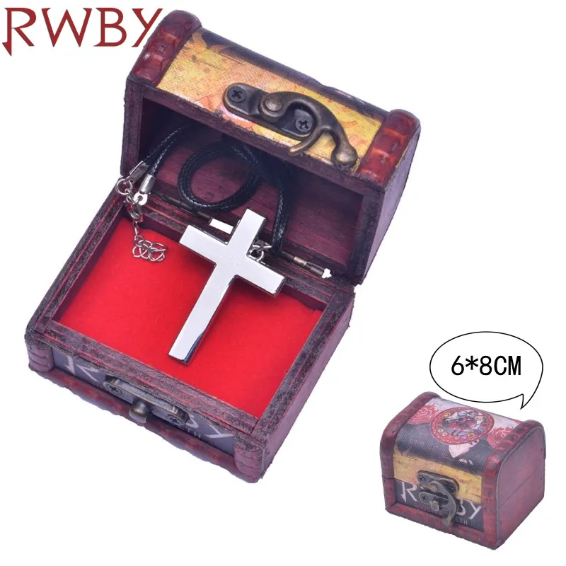 

RWBY Qrow Branwen Necklace Metal Pendant With Gift Woodbox Cosplay Otaku New