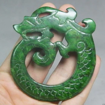 

CHINESE OLD HANDWORK CARVE GREEN Jades DRAGON PENDANT/ Free Shipping