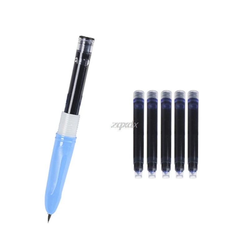 

5Pcs Ink Cartridges Fountain Pen Refill in Black/Blue Writing Tool Drop ship