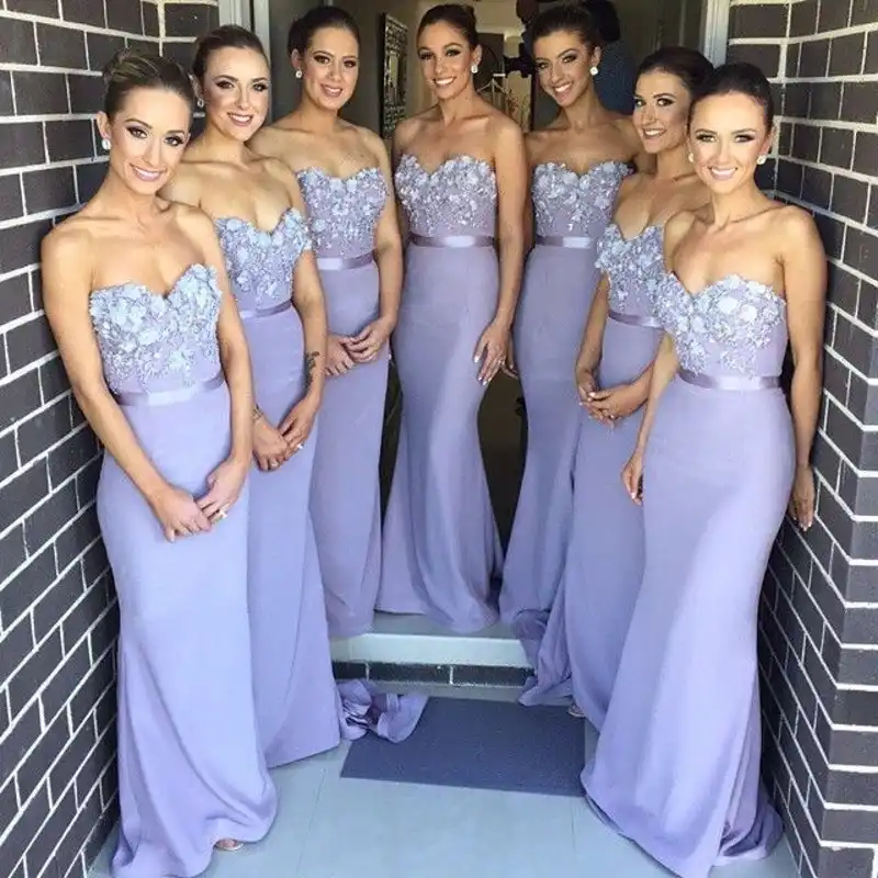 peach and lavender bridesmaid dresses