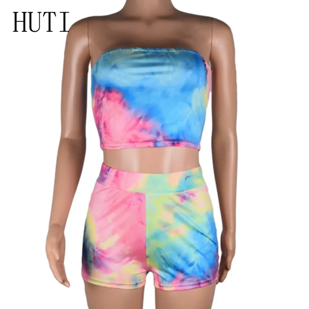 HUTI Summer Two Pieces Sets Women Playsuits Sexy Off Shoulder Sleeveless Crop Top and Shorts Pants Vintage Rompers Overalls HUTI Summer Two Pieces Sets Women Playsuits Sexy Off Shoulder Sleeveless Crop Top and Shorts Pants Vintage Rompers Overalls