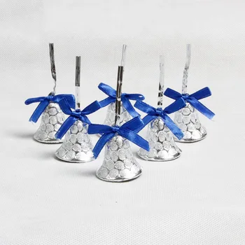 

QuickDone 6pcs/lot Christmas Tree Decoration Blue Silver Bell Pendant Christmas Tree Hanging Baubles Party Decoration MR0116
