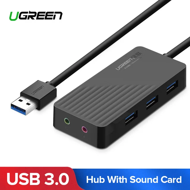 Special Offers Ugreen All in One USB Sound Card with 3 Port USB 3.0 Splitter External 3.5mm USB Adapter Audio Interface for Computer Audio Card Special Offers Ugreen All in One USB Sound Card with 3 Port USB 3.0 Splitter External 3.5mm USB Adapter Audio Interface for Computer Audio Card