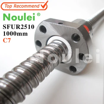 

Noulei 2510 C7 1000mm ballscrew 10mm lead screw with SFU2510 ballnut of BK20 BF20 set end machined for CNC kit SFU