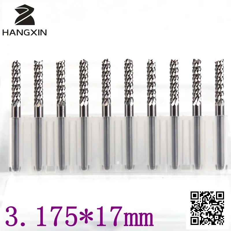 Ree Shipping 10PCS PCB Cutter 3 175mm 3 175mm 17mm Mini Corn Milling Carbide Engraving Cutters