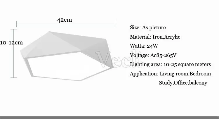 Современный 420 мм 24 Вт геометрический светодиодный потолочный светильник для офиса, спальни, гостиной, лампа для кабинета, крыльца, балкона, освещение, фонарь