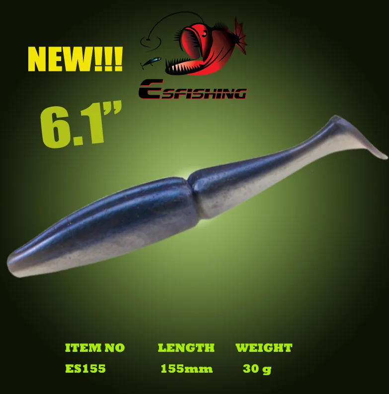 "Esfishing новый легкий фингал 6.1"" Рыбалка приманки мягкие 3шт 155см/30г производство пластмассовых приманки Китай приманки Leurre форель Карп приманка"