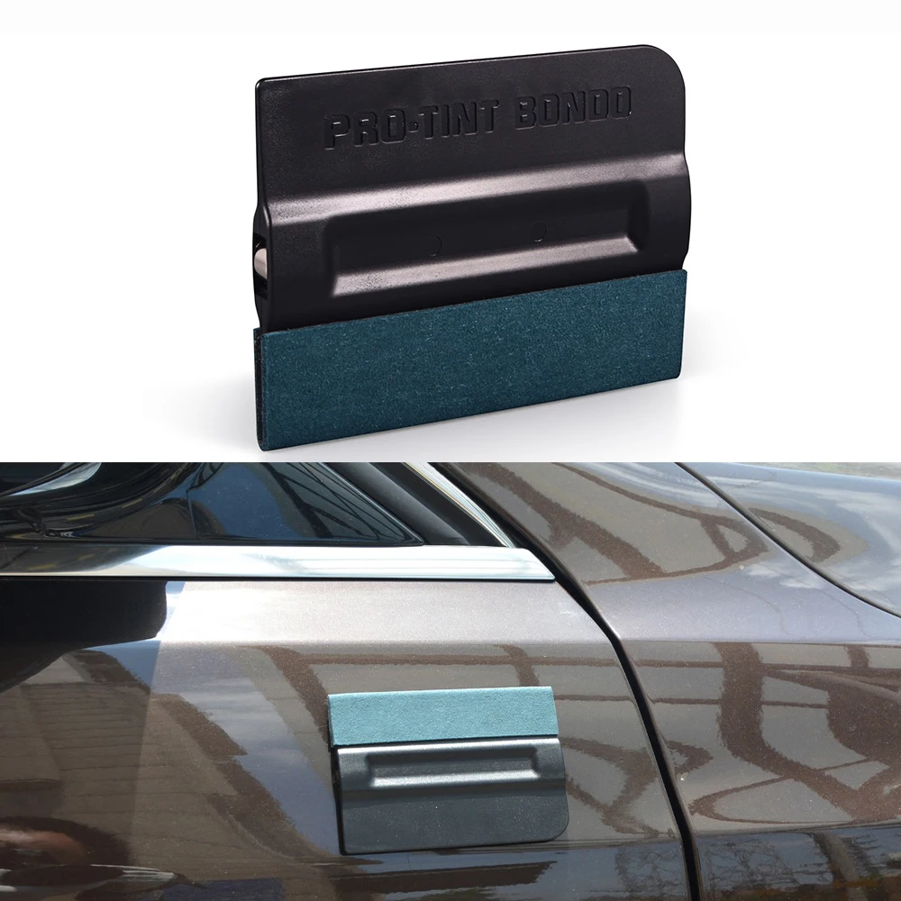 

FOSHIO Carbon Fiber Film Magnetic Foil Squeegee with No Scratch Suede Felt Vinyl Car Wrap Magnet Scraper Auto Window Tint Tool