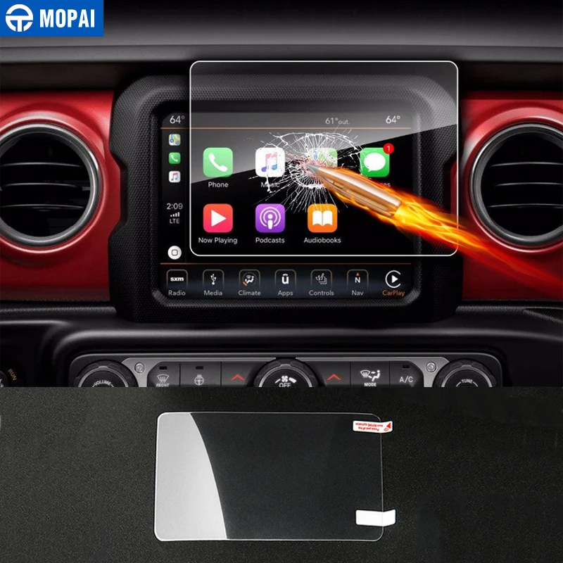 MOPAI Car Stickers for Jeep Wrangler JL 2018 GPS Navigation Screen Protector Decoration for Jeep JL