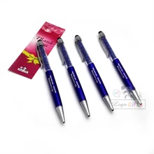 Недорогие ручки с логотипом кристаллический Стилус ручки на заказ с вашим текстовый логотип специально для свадебной вечеринки и мероприятий компании 500 шт. в партии