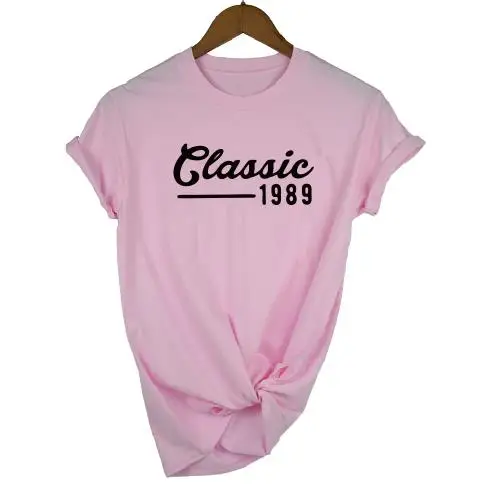 

OKOUFEN Classic 1989 T-shirt 30th Thirty Birthday Party Women Top For Ladies Gift Letter Printed Female Tops Tee Drop Ship