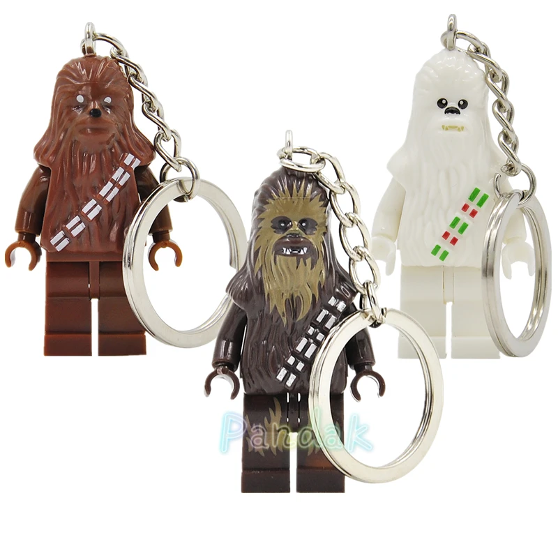 

Chewbacca Keychain Figure Single sale The Force Awakens For Key Custom Ring DIY Chain Building Blocks Legoingly Toys