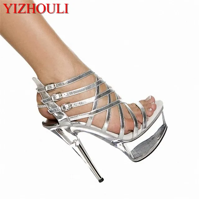 high heels strappy sandals 6 inch