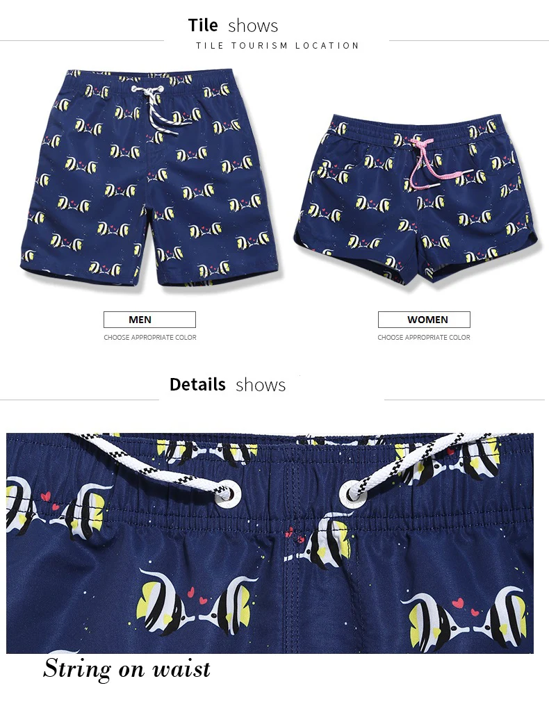 Qikerbong бренд Купальники для малышек Для мужчин Пляжные шорты Мужские Шорты для купания быстросохнущая доска Шорты для женщин Для мужчин с
