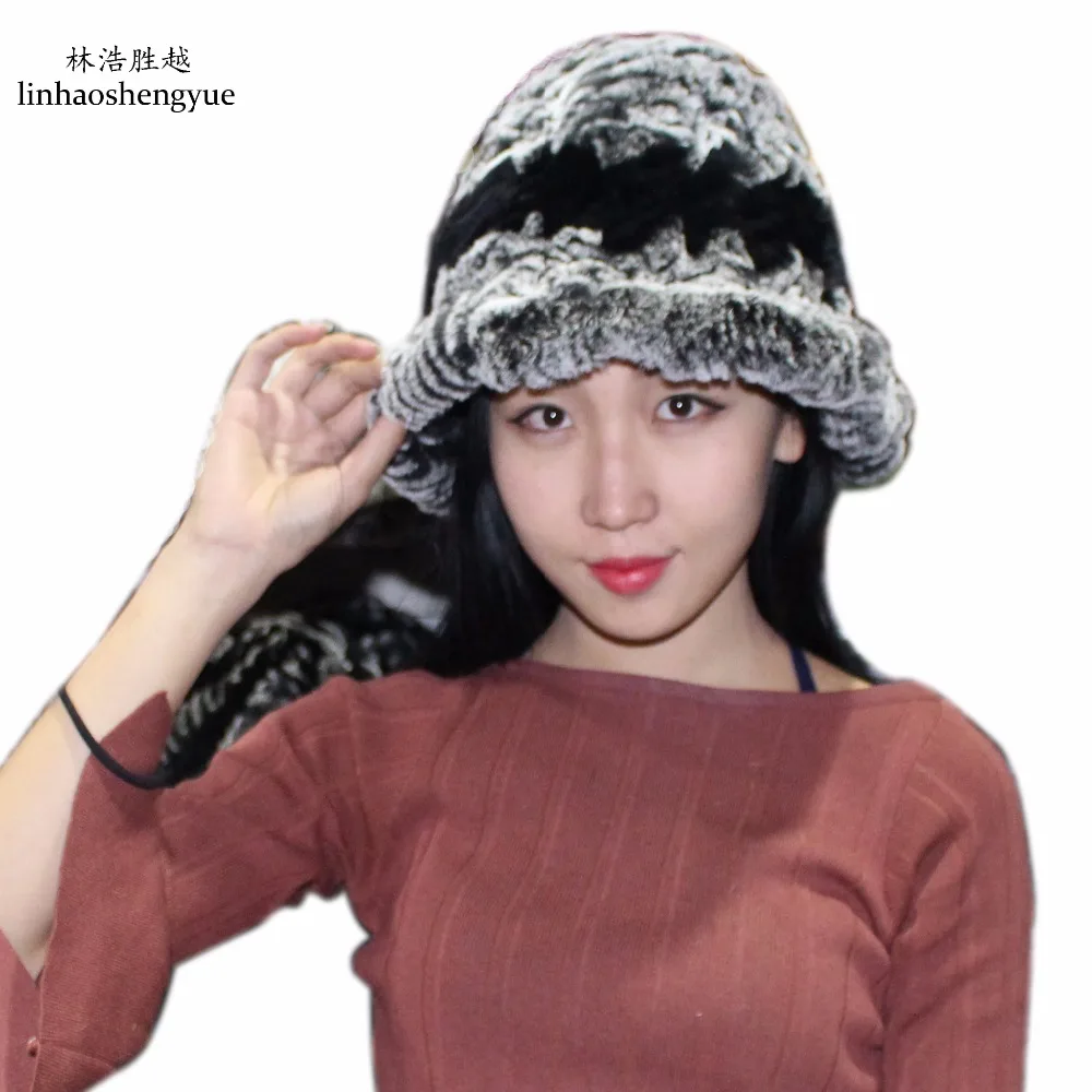 

Linhaoshengyue rabbit fur cap 2016 Novel thermal insulation freeshopping