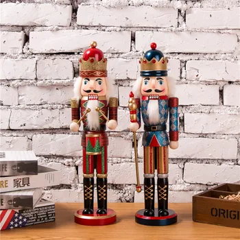 

H01-X013 Best Christmas Valentine's Day birthday gift home decoration Nutcrackers 38cm Glitter powder redn blue soldier