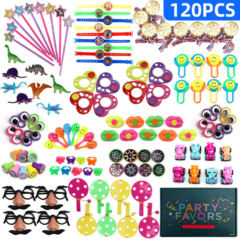 120Pcs Kids Birthday Party Favors Pinata Filler Assorted Gift Toys Set Treasure Box Prizes Novelty Toys for Kids Birthday Gift