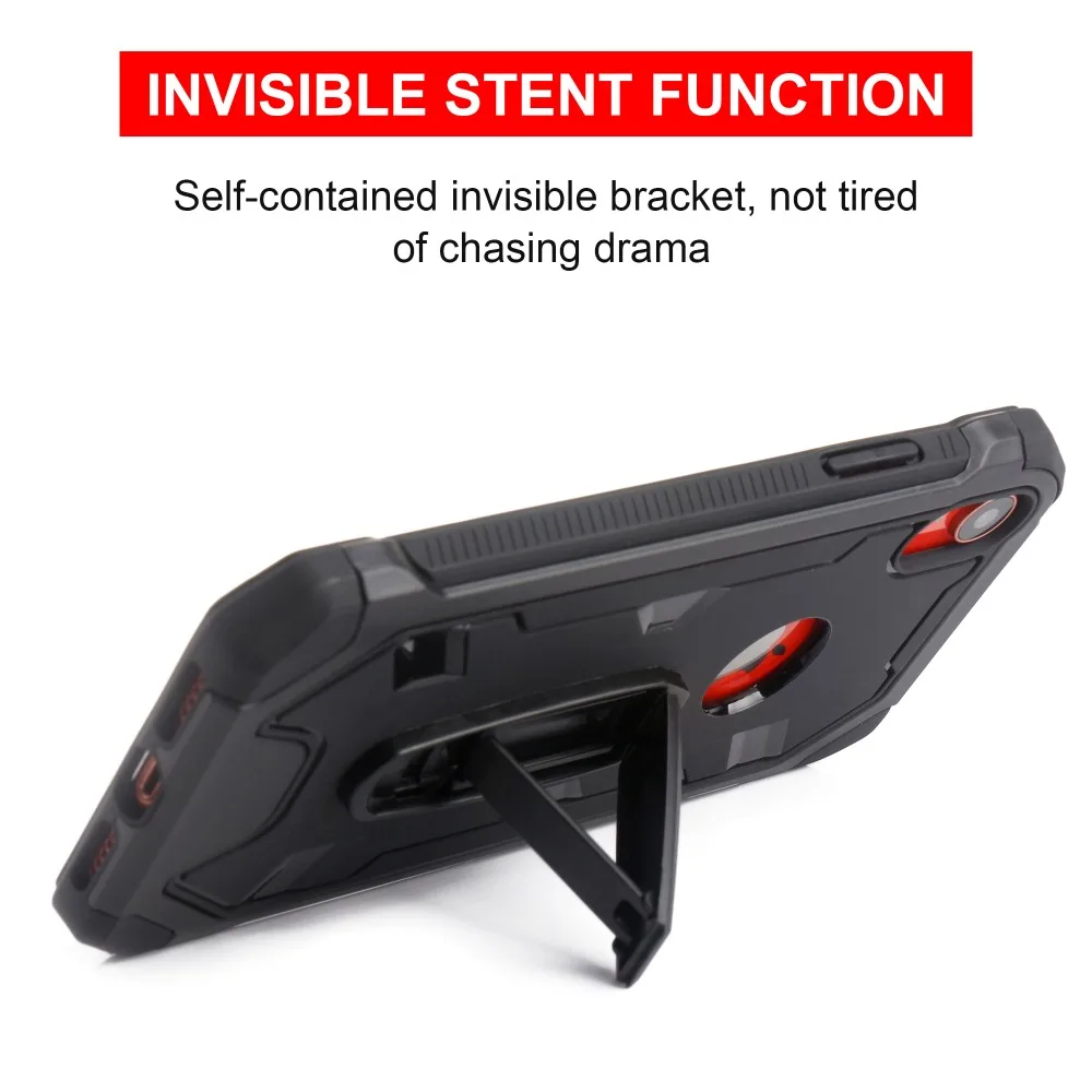 

FastDeng Anti-knock with Invisible Bracket Phone Case For iPhone 6 7 8 plus Soft TPU+Hard PC Phone Case For iPhone X XS XR XSMax