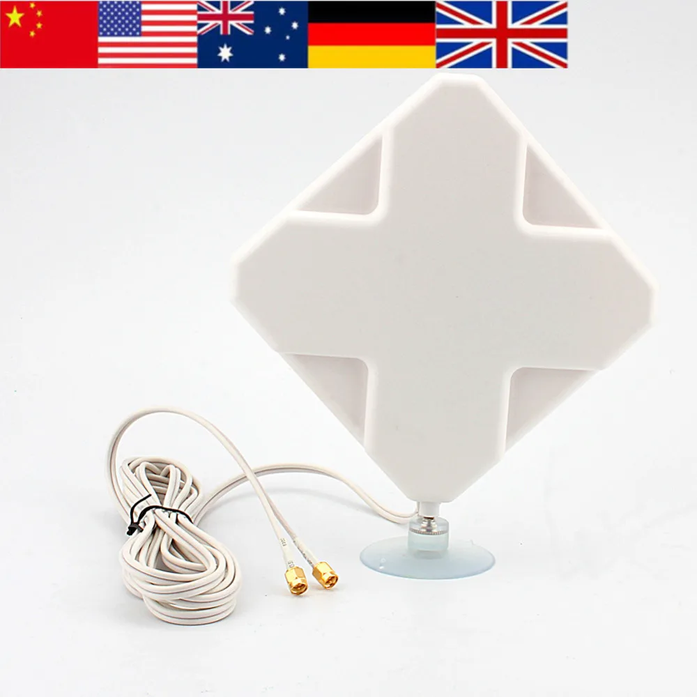 

New GPRS GSM 3G 4G LTE SMA plug 35dBi Antenna  2M Cable 791- 2690MHz Booster Signal  SMA plug &Cable Telstra