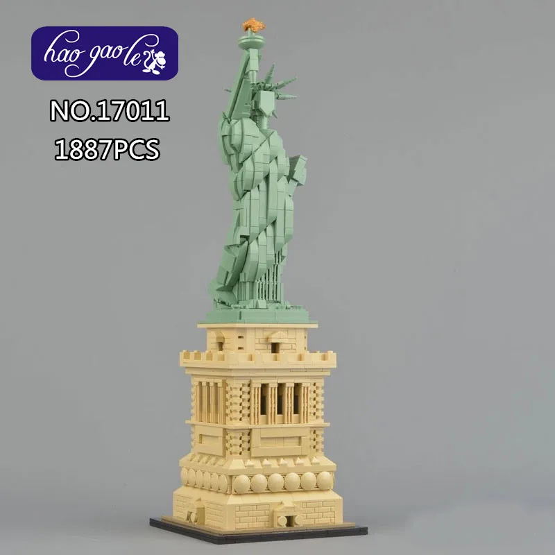 Lepin 17011 1887PCS Building Blocks Bricks World architecture Statue of Liberty Educational Toys for Children gifts 70615 hot toys nanoblock world famous architecture statue of liberty building blocks mini construction brick model iblock fun for kid