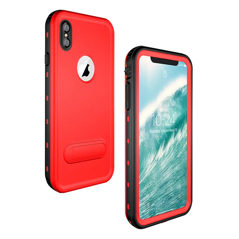 Водонепроницаемый чехол для телефона iphone XS MAX Case 360 полная защита Передняя и задняя крышка для iphone XS MAX с подставкой пылезащитный