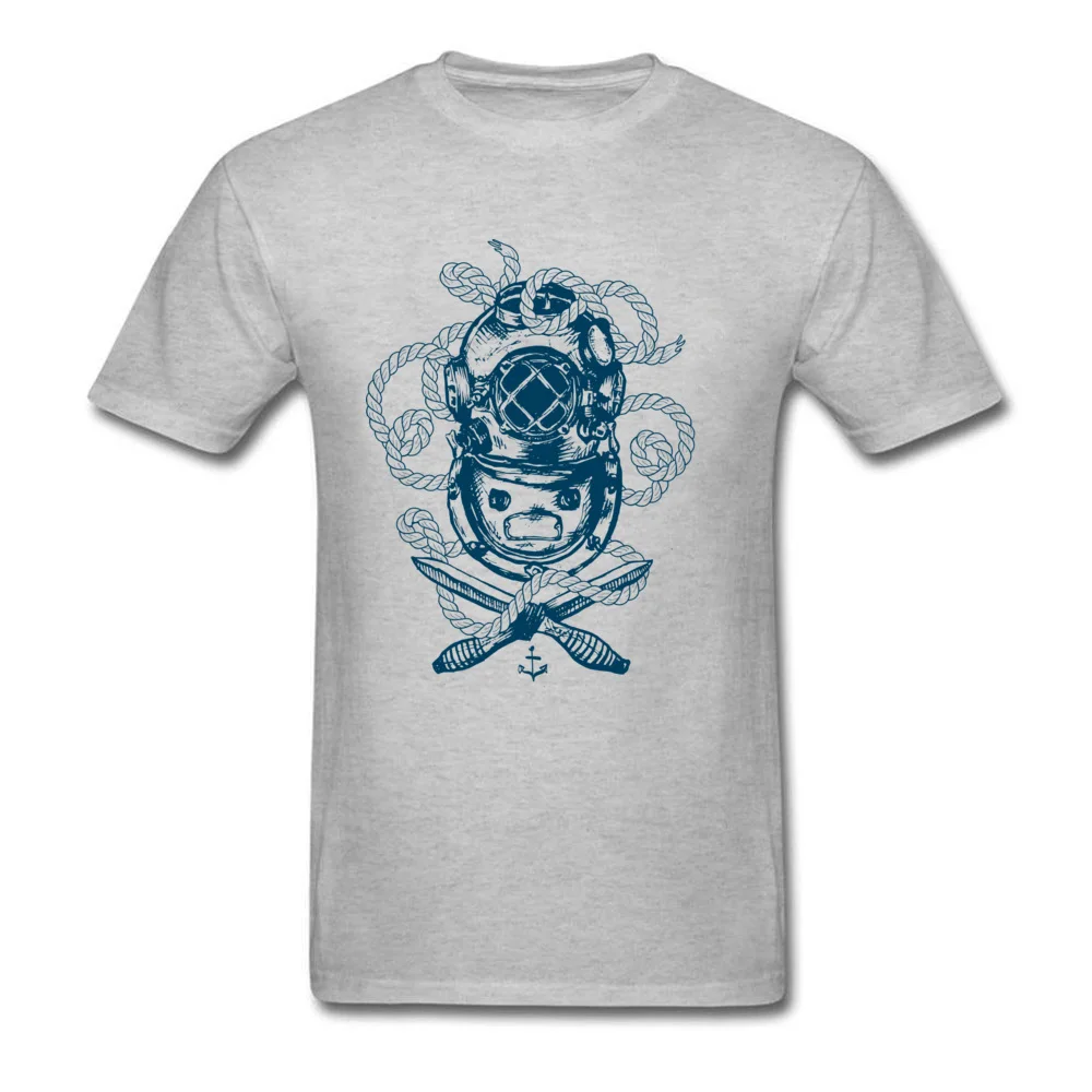 T Shirt Deep Sea Diver Tee-Shirts Summer Autumn Brand New Normal Short Sleeve Pure Cotton O-Neck Men's T Shirt Normal Deep Sea Diver grey