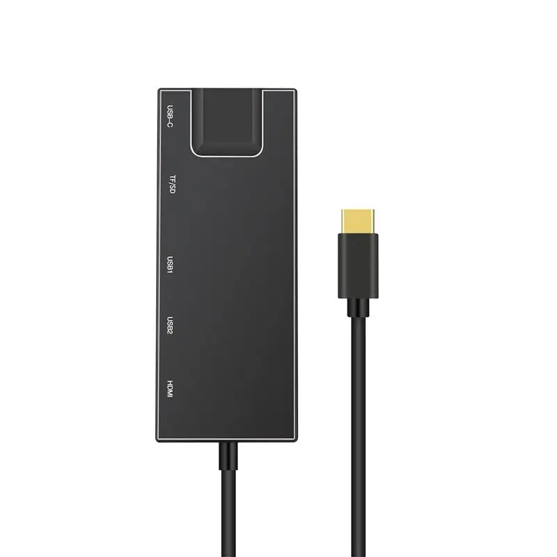 7 в 1 многофункциональная док-станция типа C к Hdmi + 2 порта Usb 3,0 Sd/Tf кардридер гигабитный сетевой порт Pd концентратор док-ста