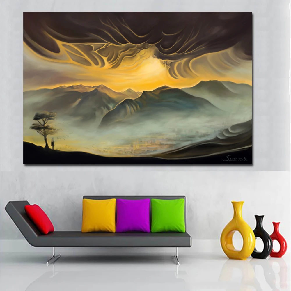 

Posters And Prints Wall Art Canvas Painting Mountains Landscape Painting Wall Print On Canvas For Living Room Home Decoration