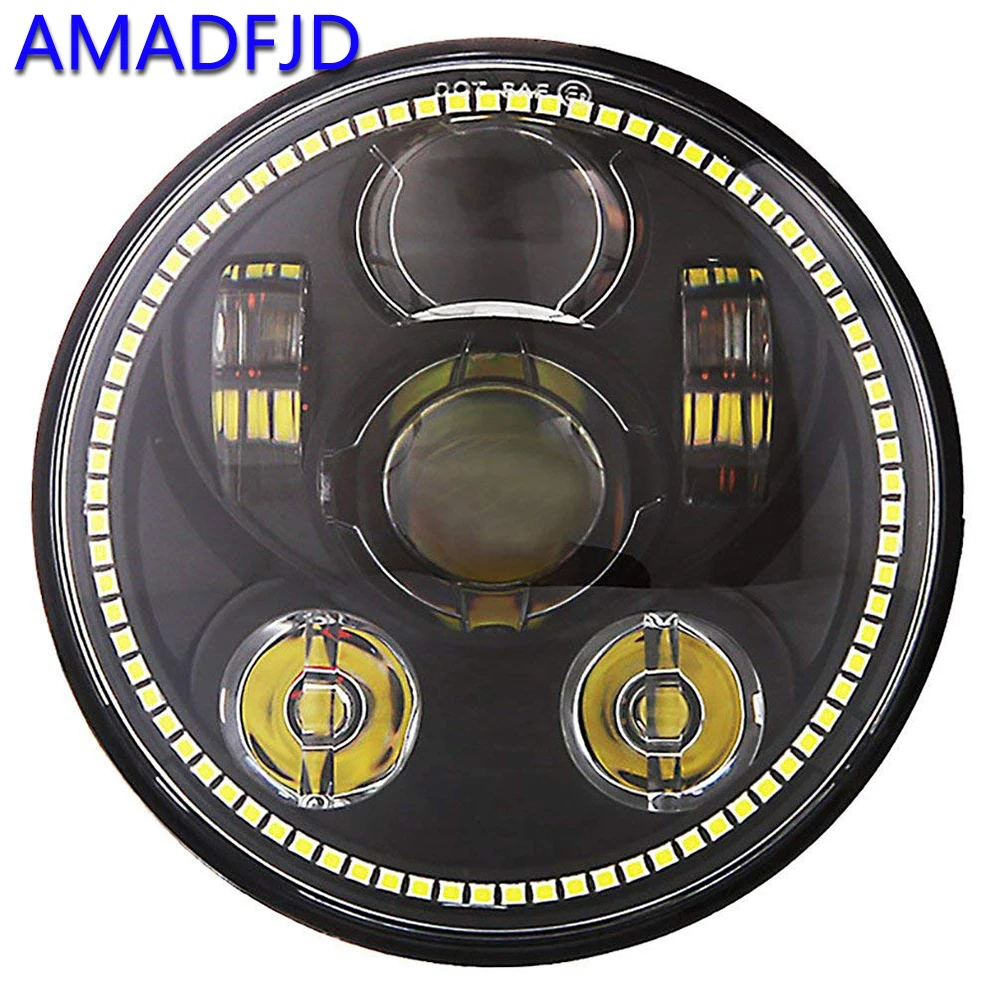 

AMADFJD 5.85inch H4 H13 Led Motorcycle Headlight For Harley Motorcycle Projector Lamp Daymaker For Sportster 1200 883