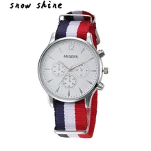 snowshine #10 Luxury Fashion Canvas Mens Analog Watch Wrist Watches free shipping