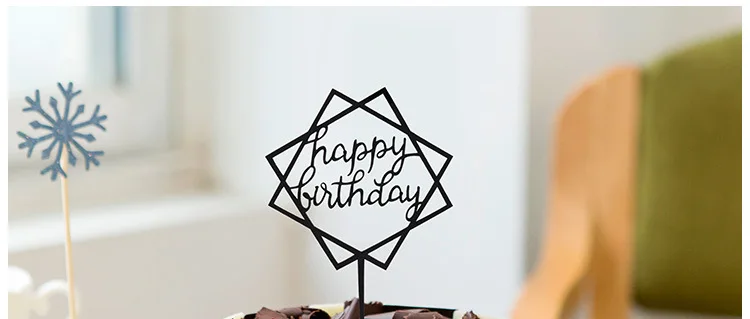 1 шт розовый золотистый и черный с днем рождения Любовь Торт акриловое украшение флажки для торта для Одежда для свадьбы, дня рождения Декор для выпечки торта Baby Shower