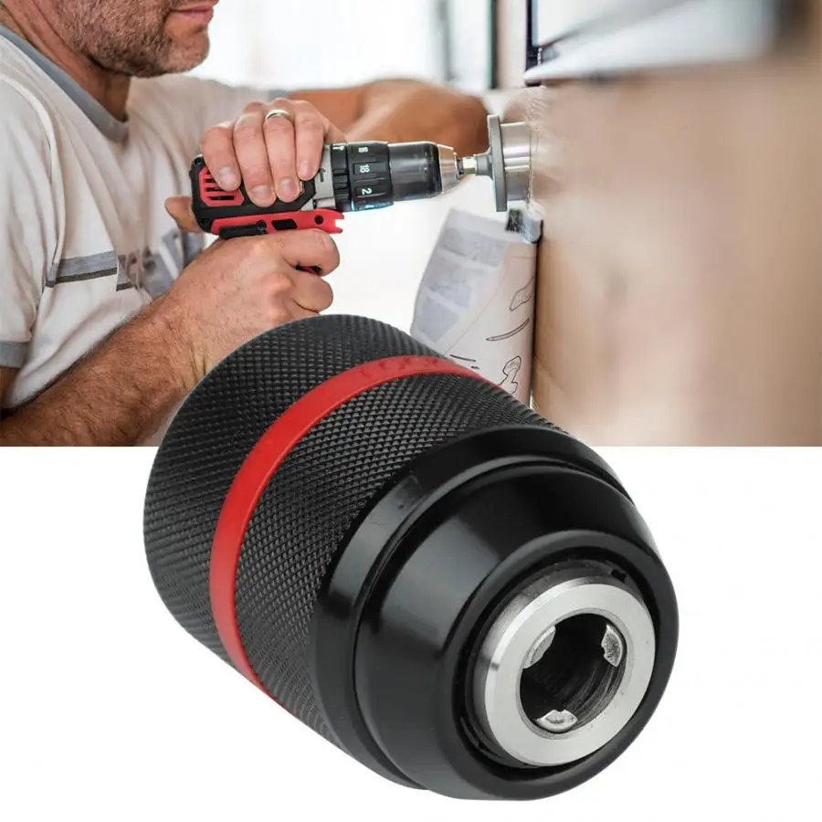 

13mm Drill Chuck Keyless Hand Drill Chuck 1/2-20UNF Mount 1~13mm Self-tighten Drill Chuck for Multiple Purposes