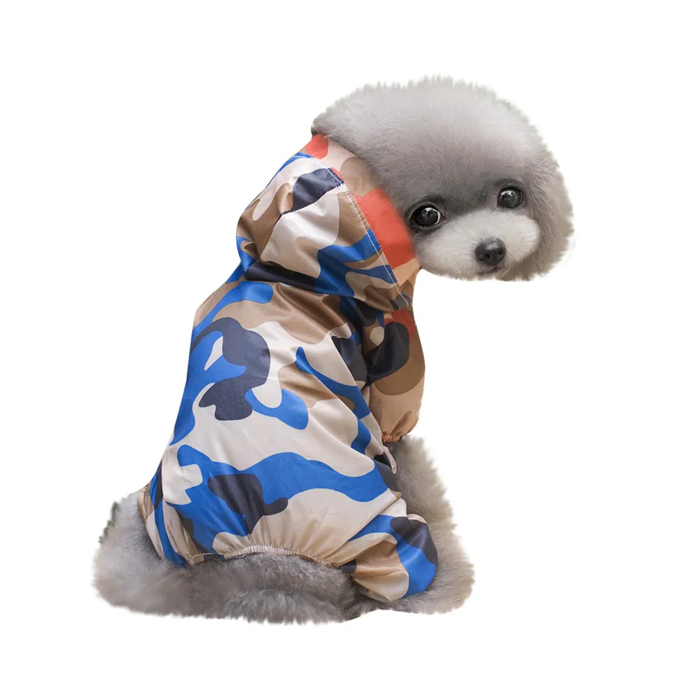 Raincoat For Dog Puppy Rain Coat Hooded Waterproof Dog Clothes S 2XL